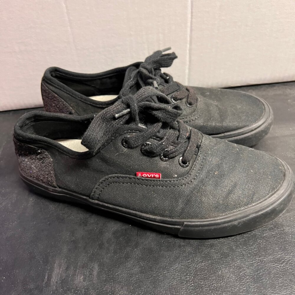 LEVIS Shoes Mens Casual Sneakers Black Lace Up 517777A481 Size 7 *XT